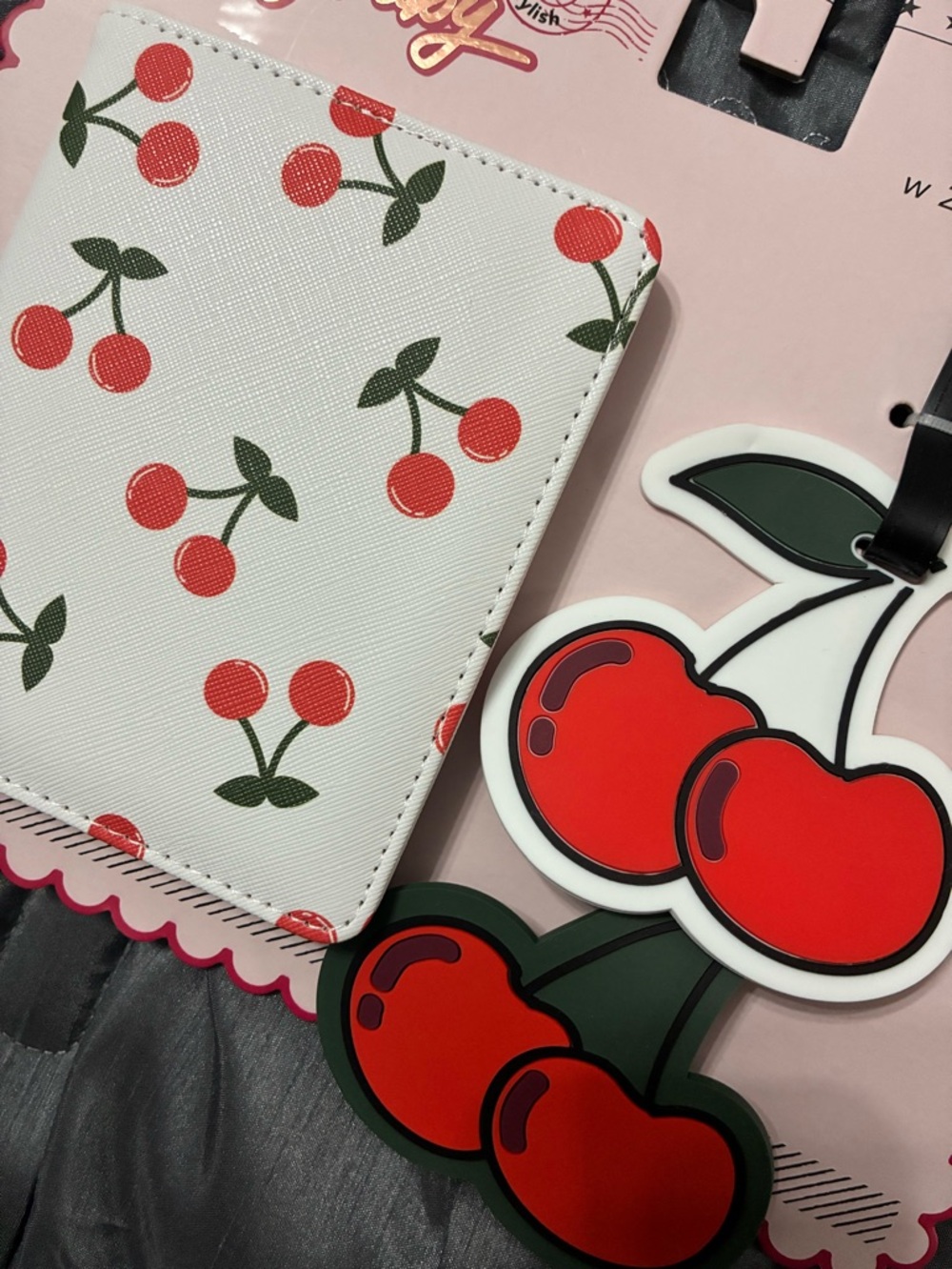 Just Cherries Passport & Luggage tags set